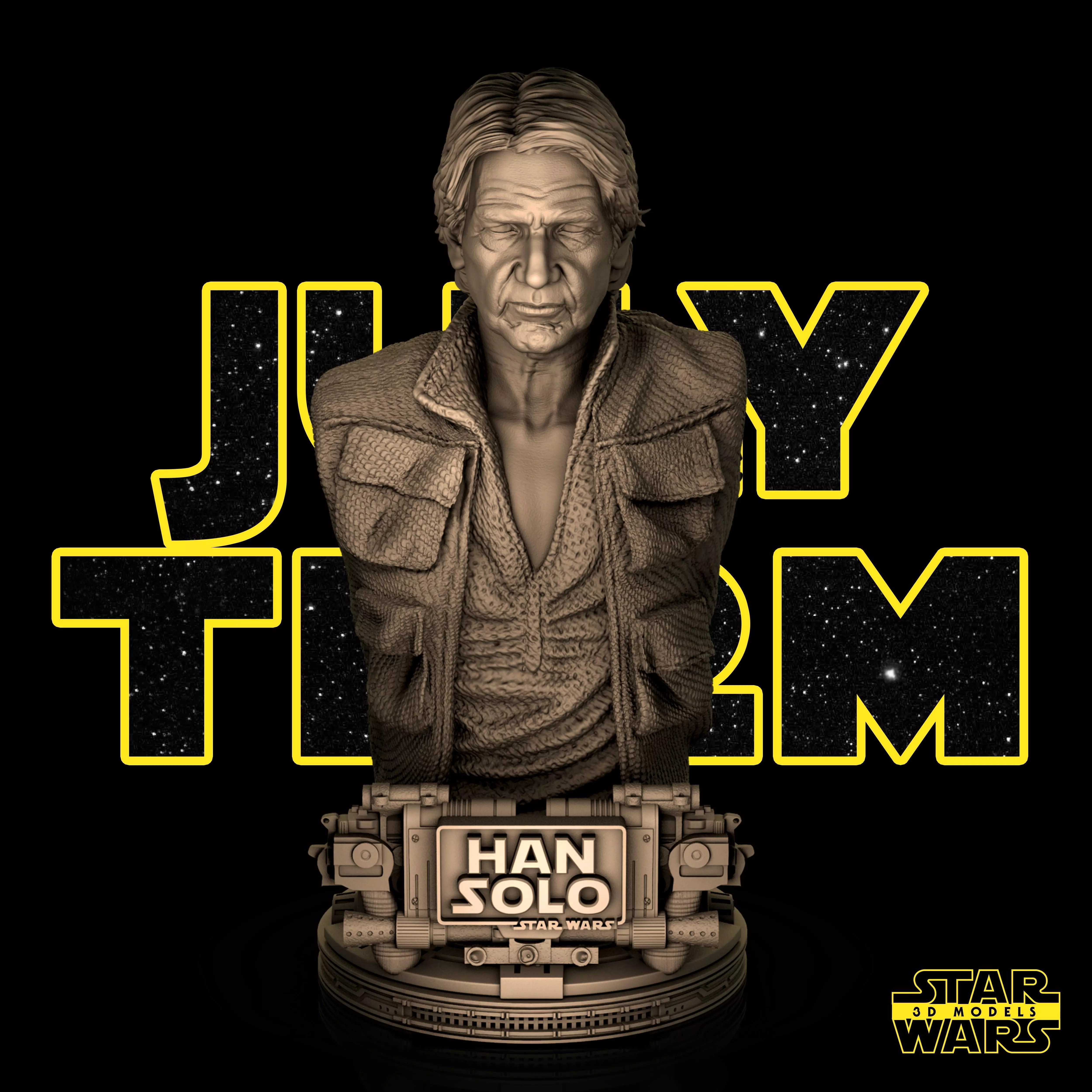 Han Solo Bust  - Tested and Ready for 3D printing 3D print model_0