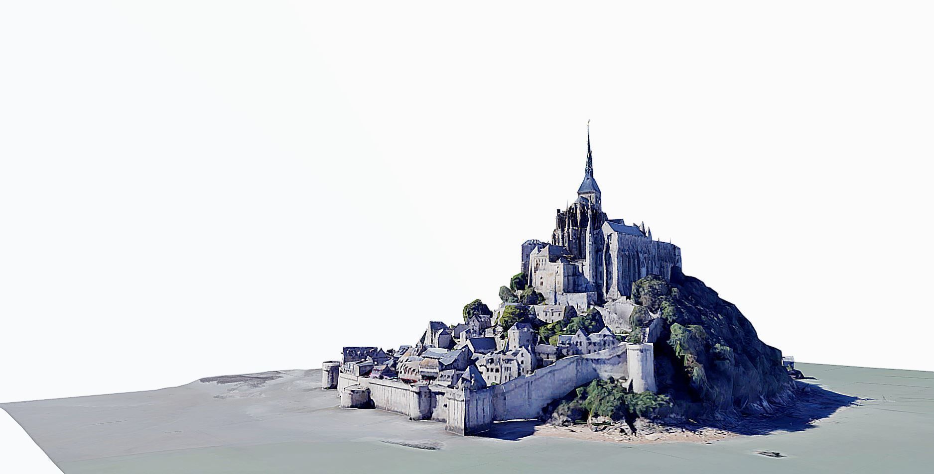 St Michaels Mount-Mont Saint Michel Low-poly 3D model_10
