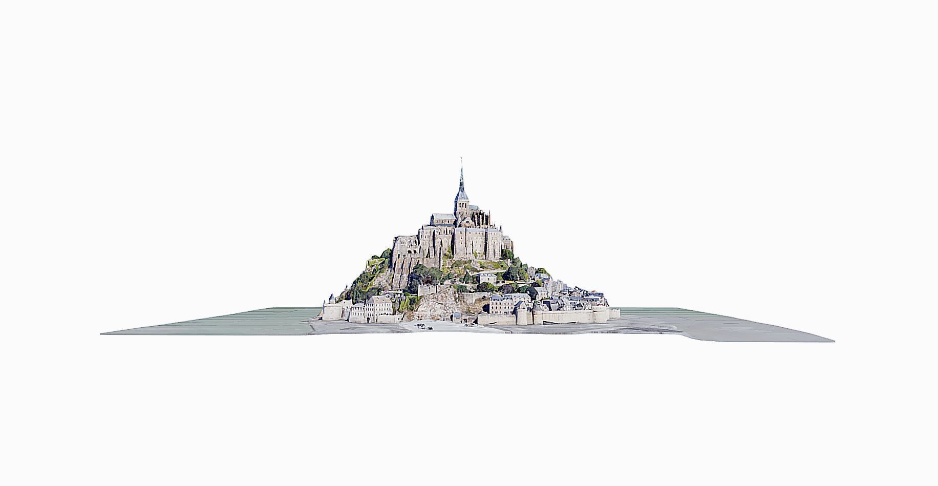 St Michaels Mount-Mont Saint Michel Low-poly 3D model_6