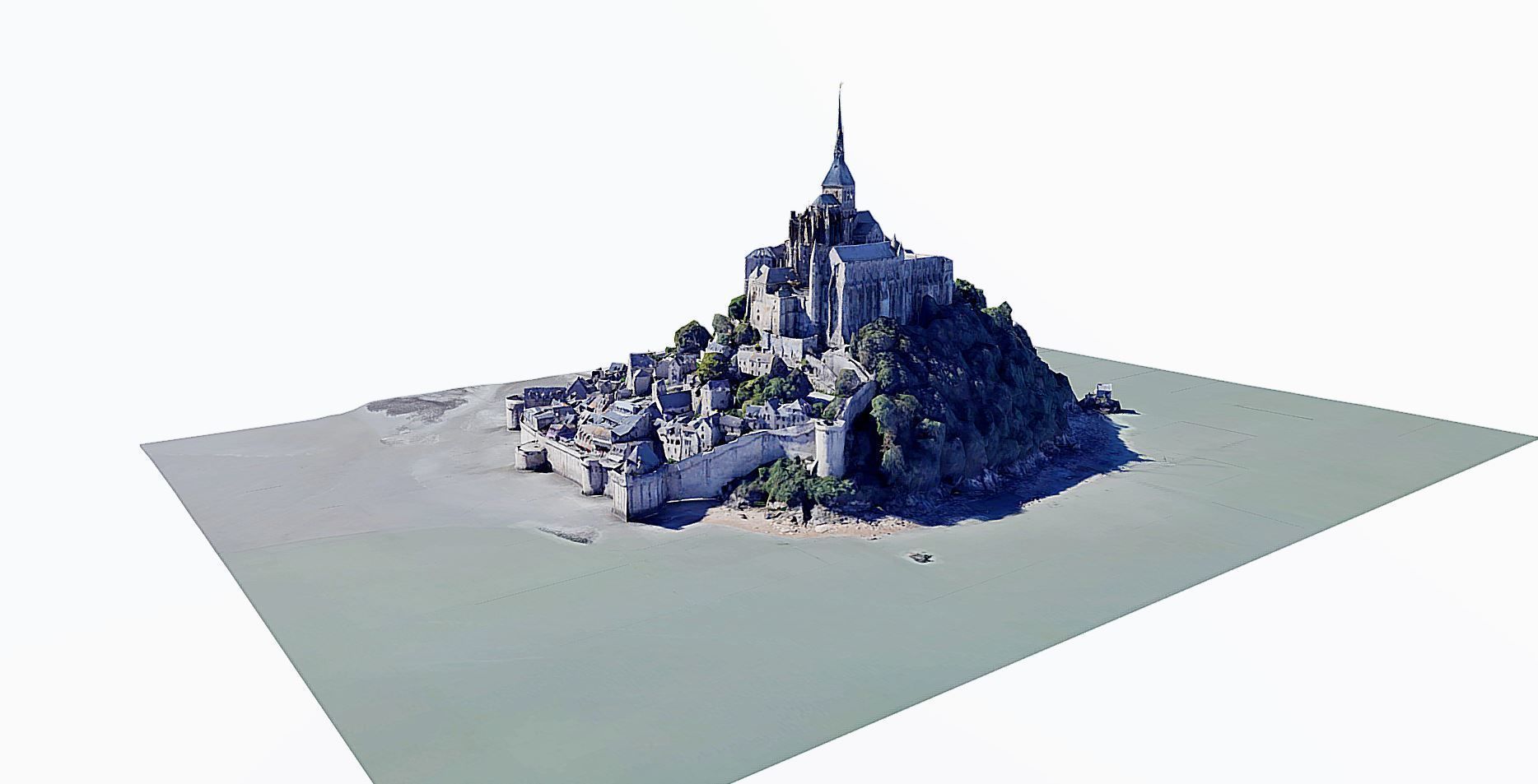 St Michaels Mount-Mont Saint Michel Low-poly 3D model_3