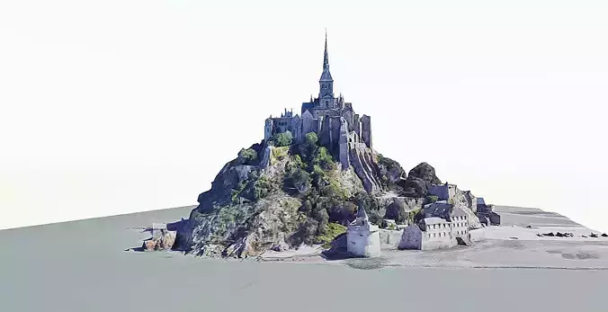 St Michaels Mount-Mont Saint Michel Low-poly 3D model