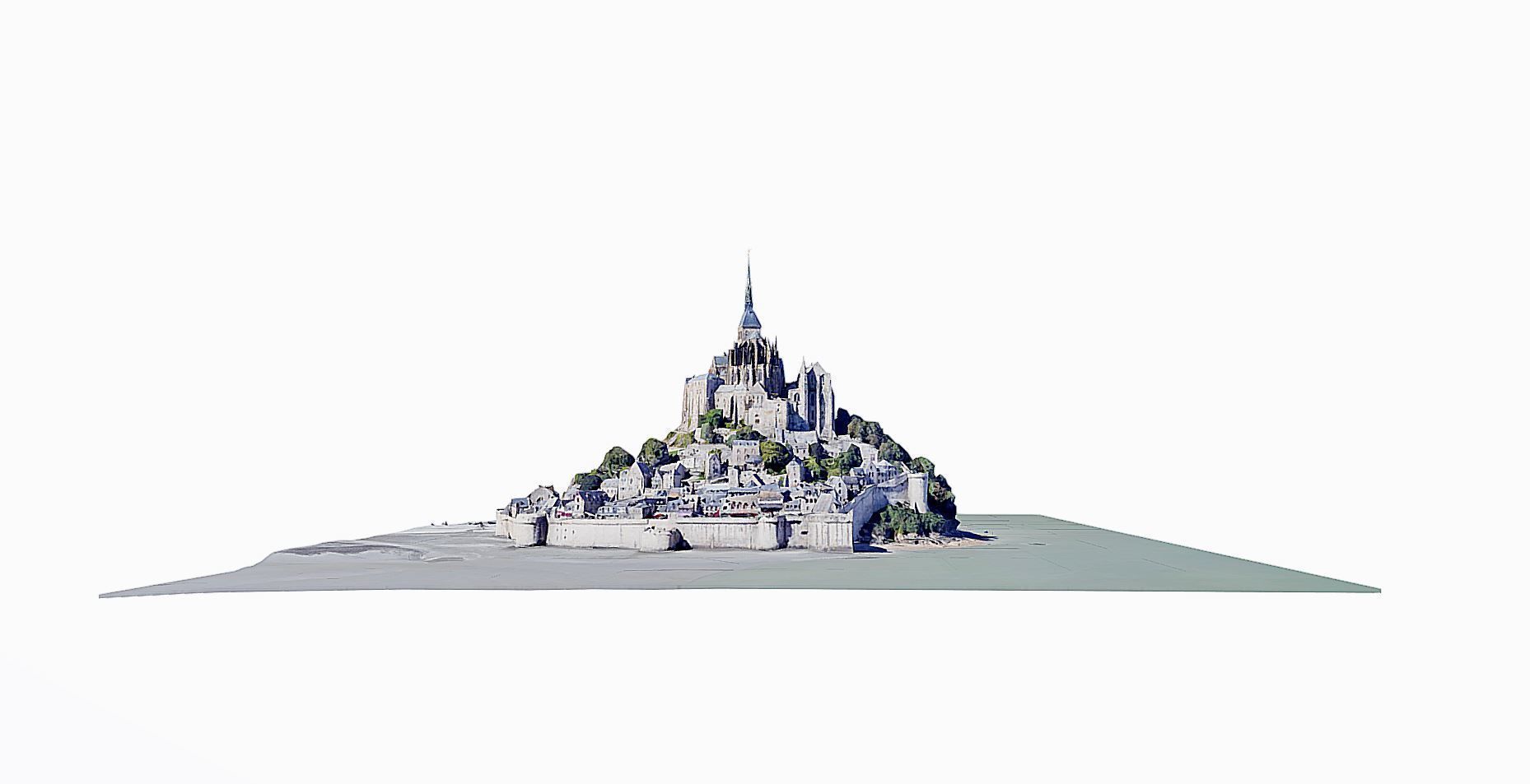 St Michaels Mount-Mont Saint Michel Low-poly 3D model_7