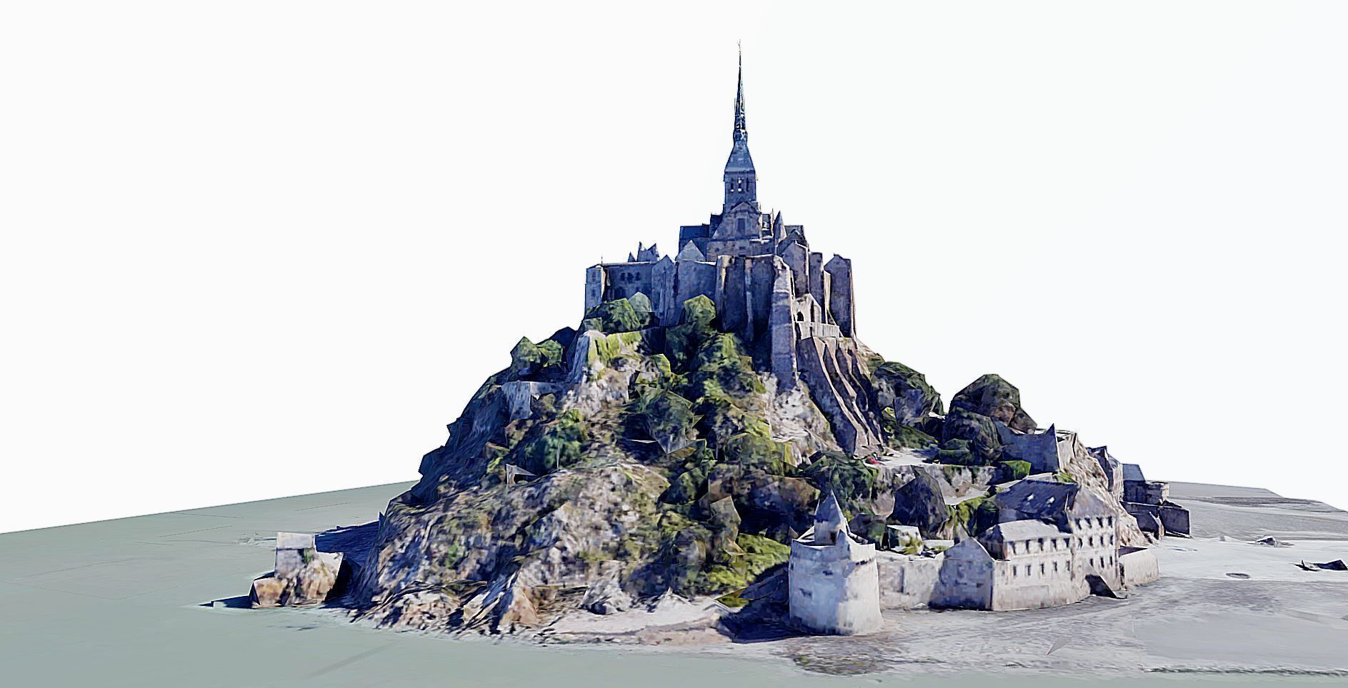 St Michaels Mount-Mont Saint Michel Low-poly 3D model_2