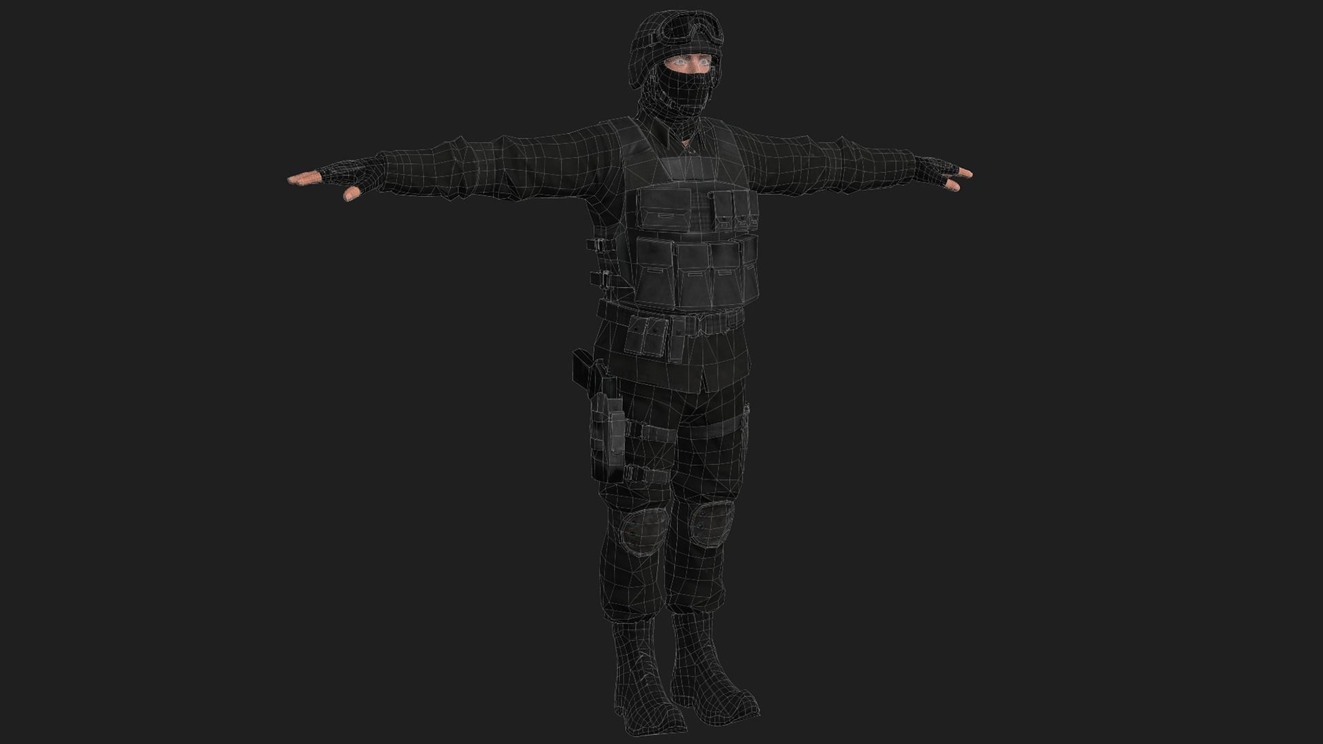 Male SWAT Officer 3D model_5