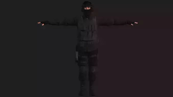 Male SWAT Officer 3D model