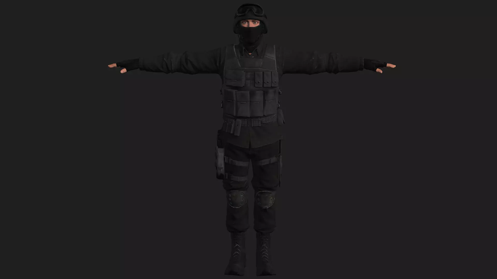 Male SWAT Officer 3D model_0