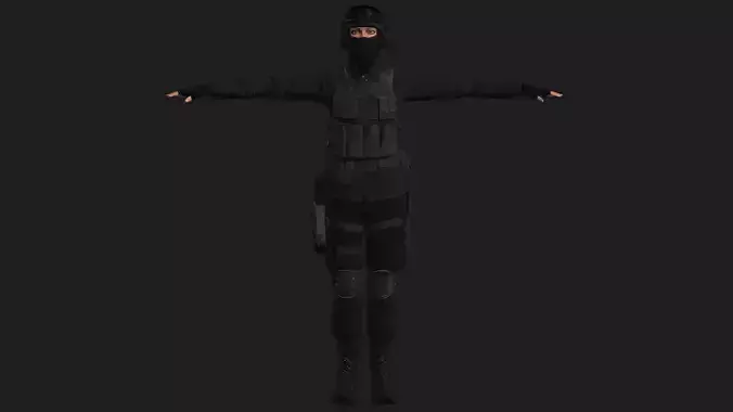 Female SWAT Officer 3D model