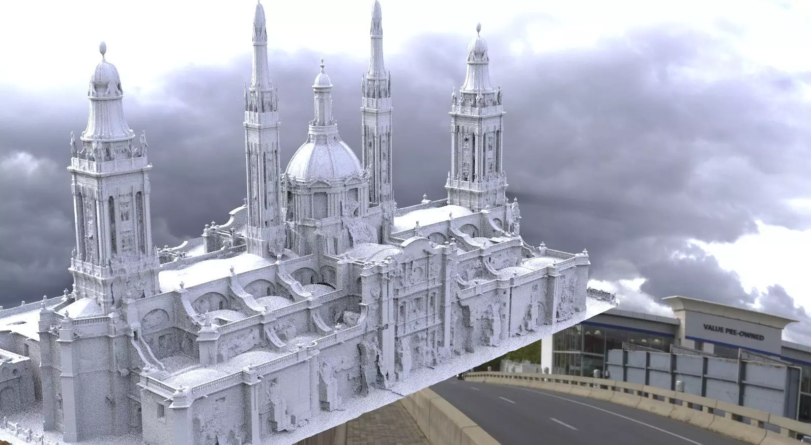 Fantasy Architecture High Fantasy Ornate city Library 3D model_0