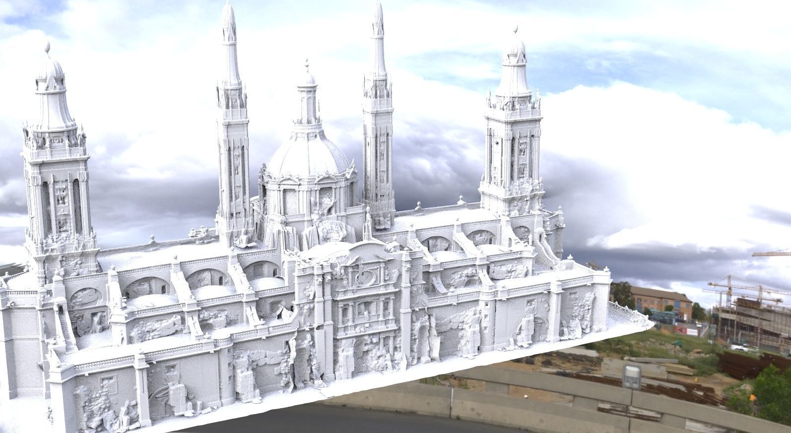 Fantasy Architecture High Fantasy Ornate city Library 3D model_1