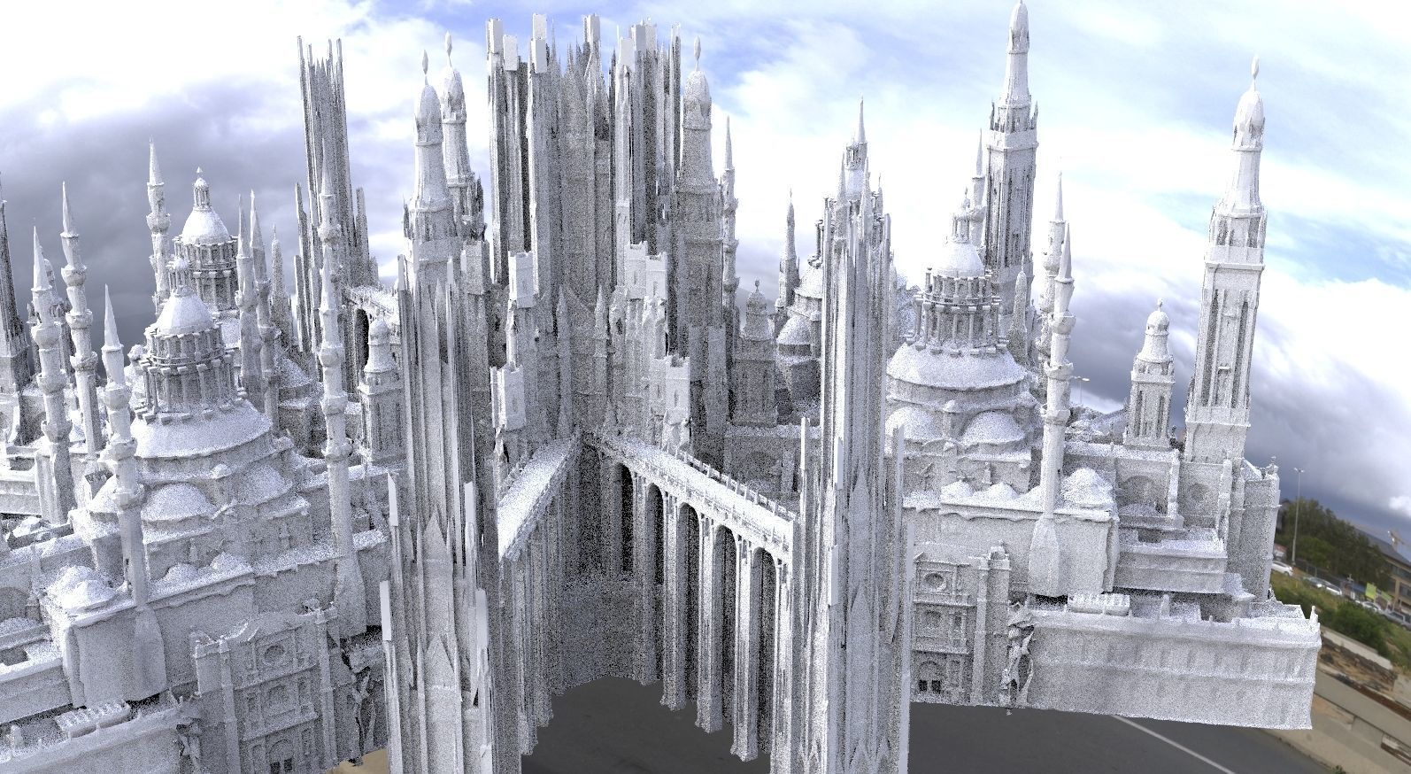 High Palace variation with separate chambers towers 3D model_2