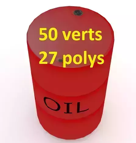 Oil Barrel-bulk- -low poly Low-poly 3D model