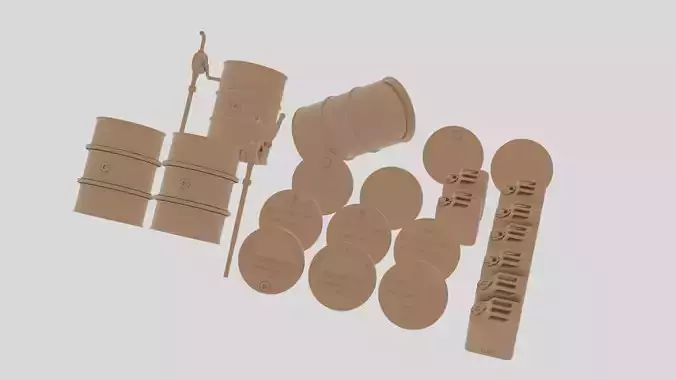 US and German WWII Fuel containers For 3d Resin Printing 3D print model