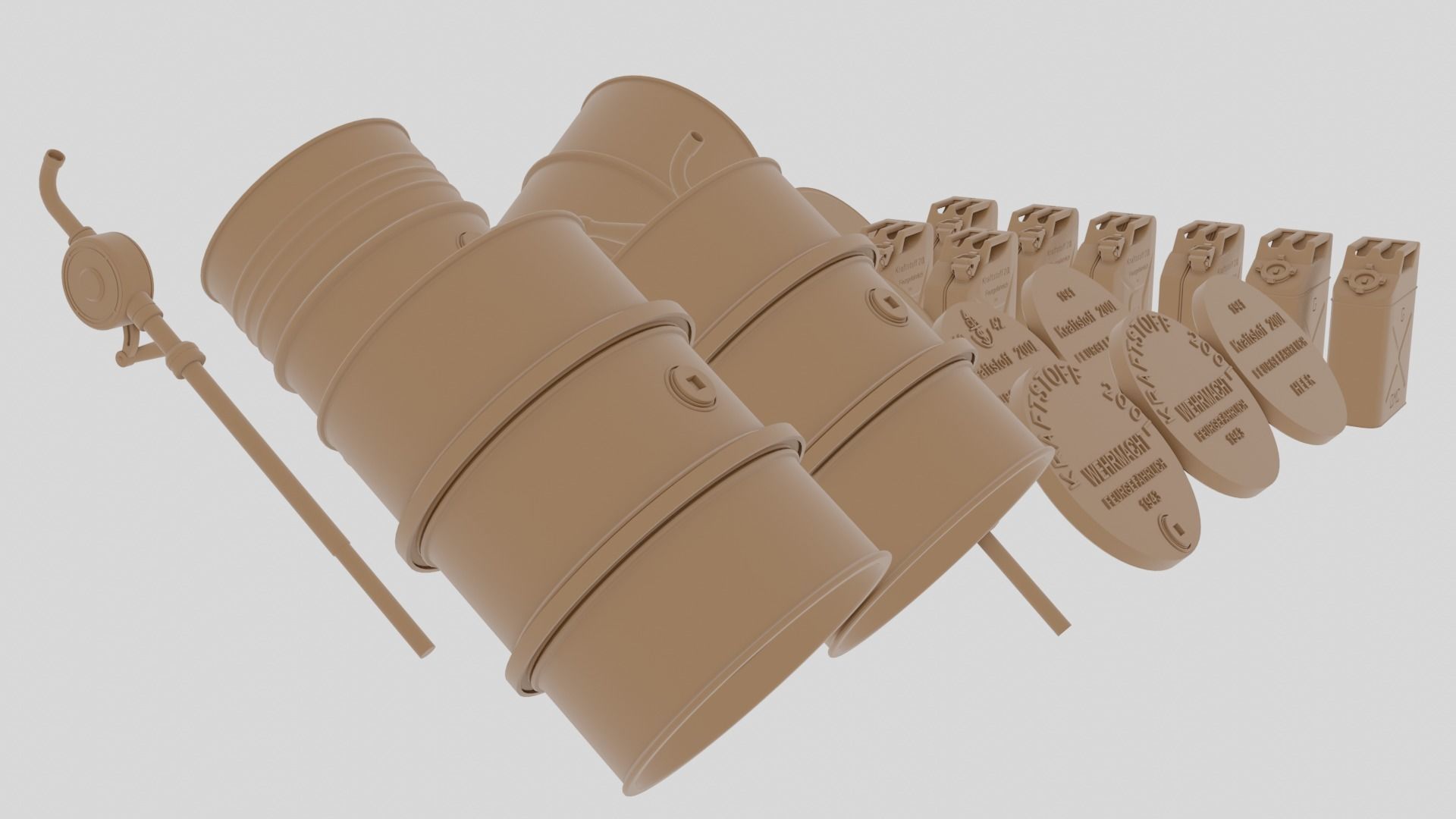 US and German WWII Fuel containers For 3d Resin Printing 3D print model_3