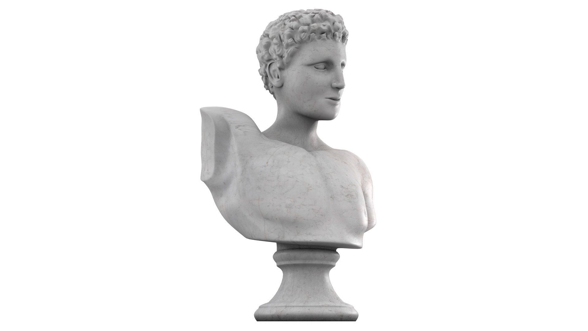 Classic male bust 3D model_7