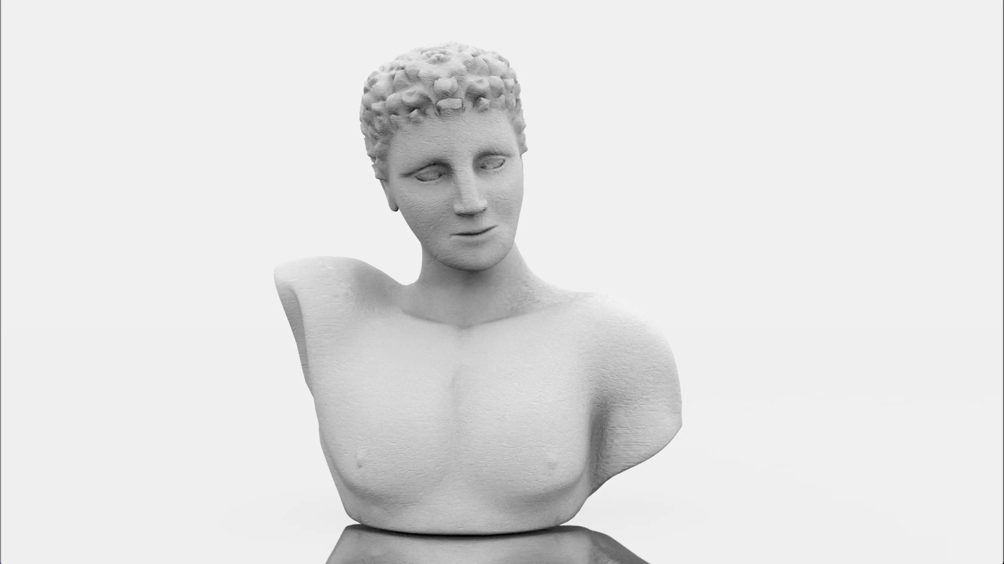 Classic male bust 3D model_0