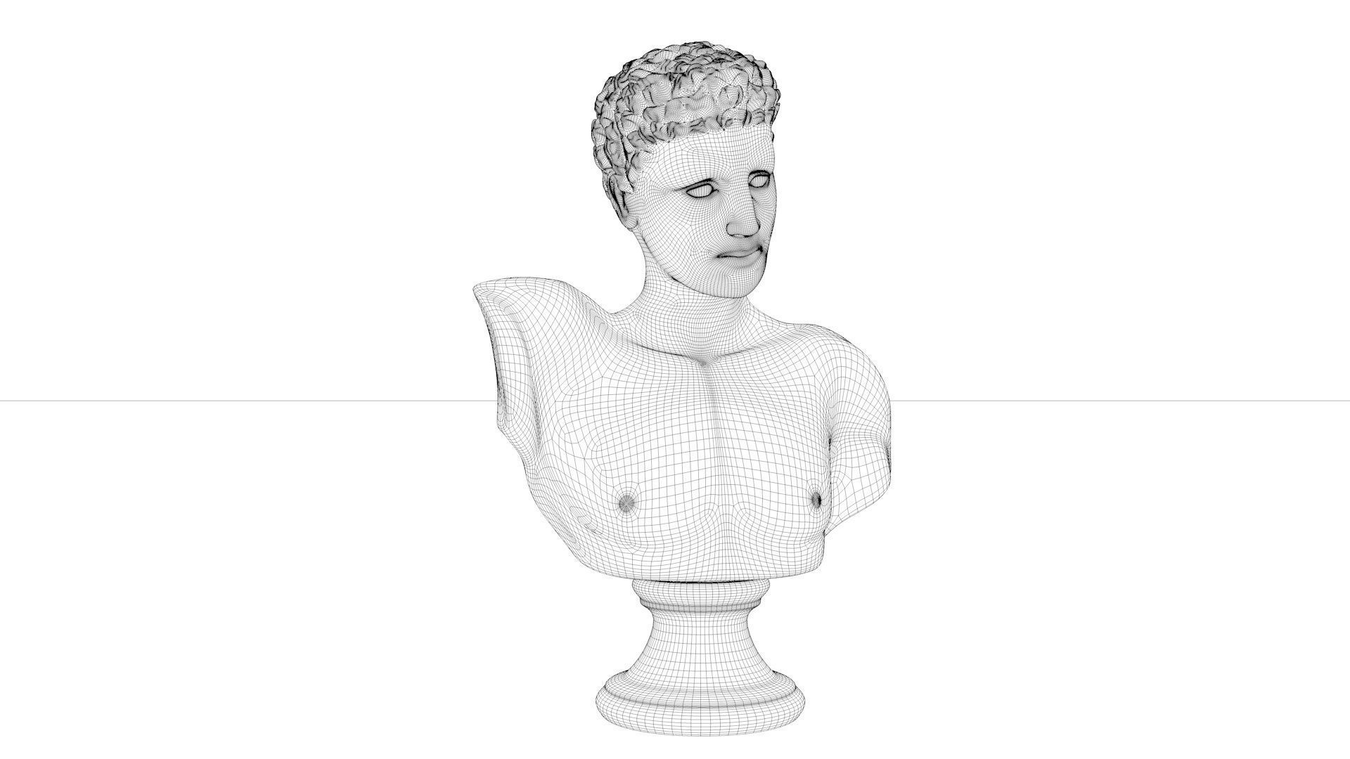 Classic male bust 3D model_9
