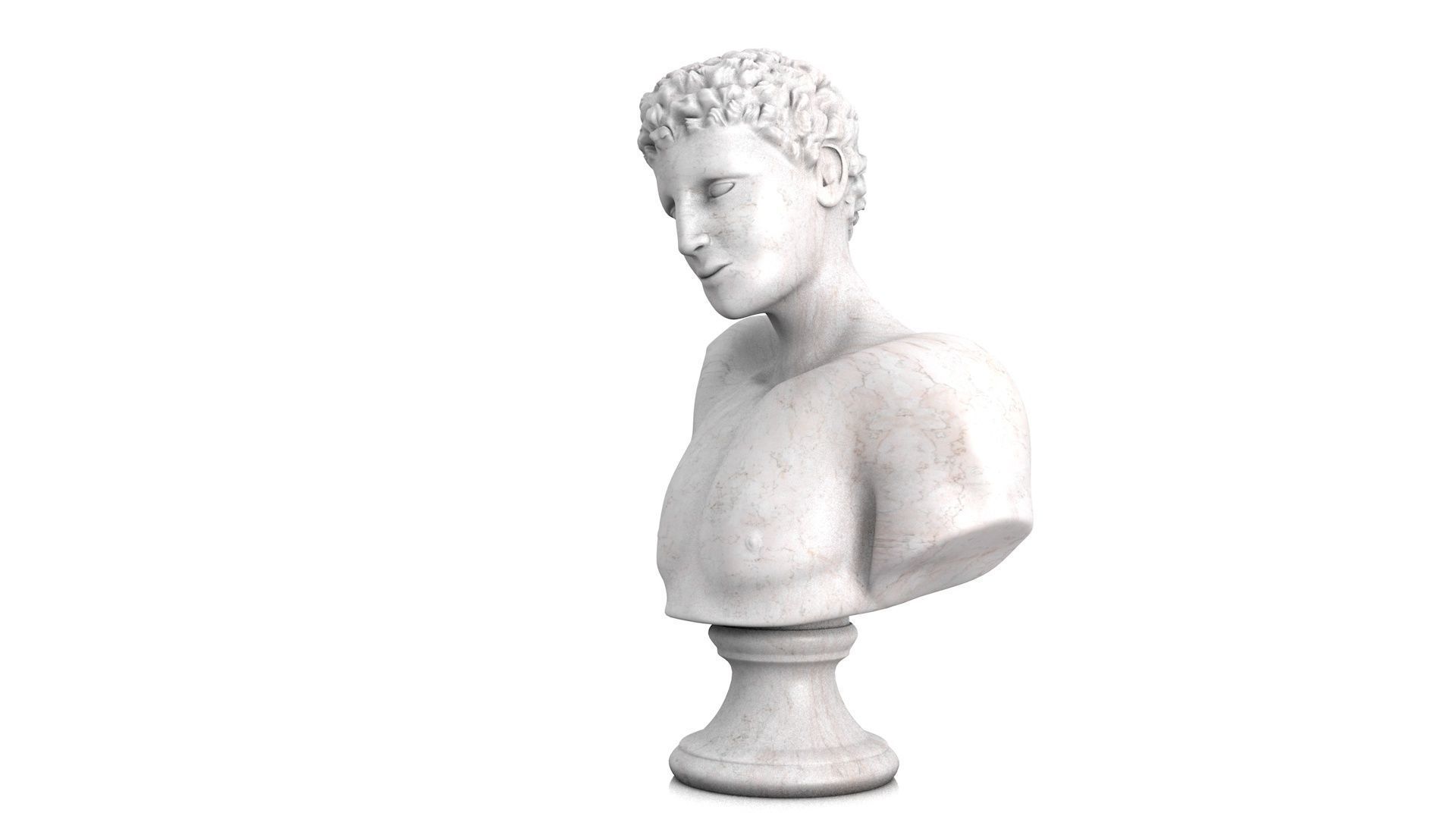 Classic male bust 3D model_3