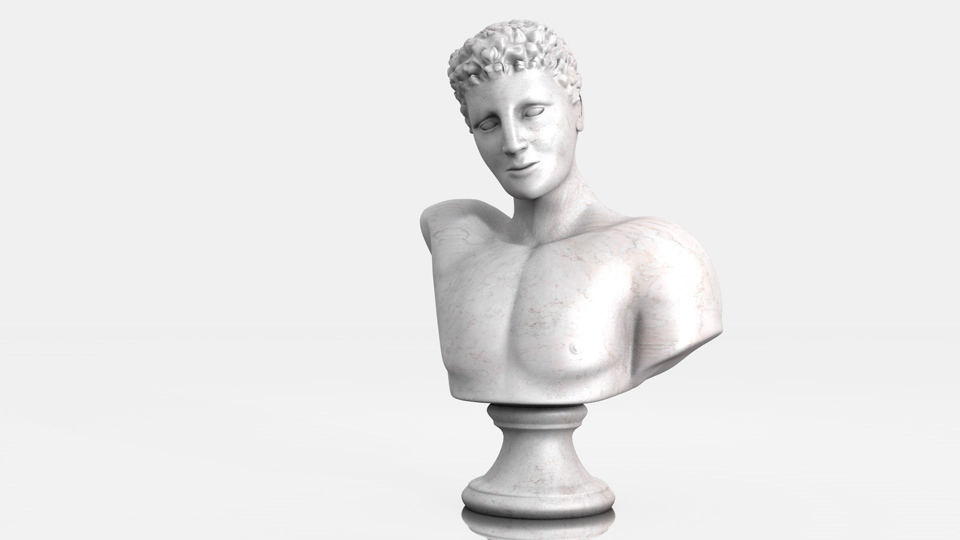 Classic male bust 3D model_2