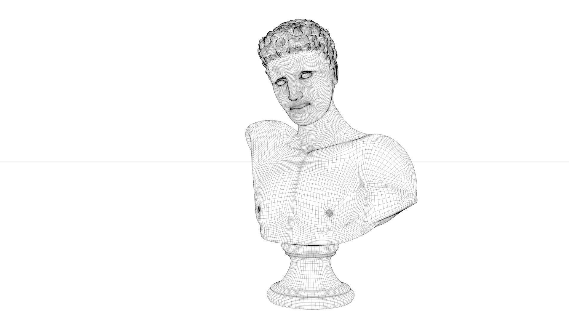 Classic male bust 3D model_10