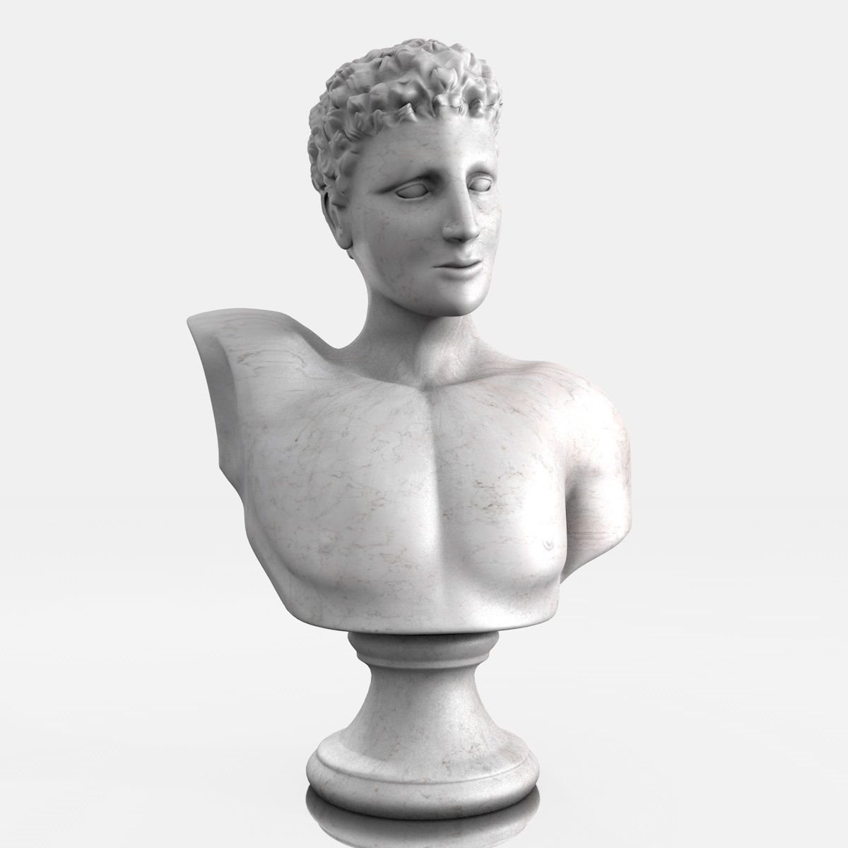 Classic male bust 3D model_1