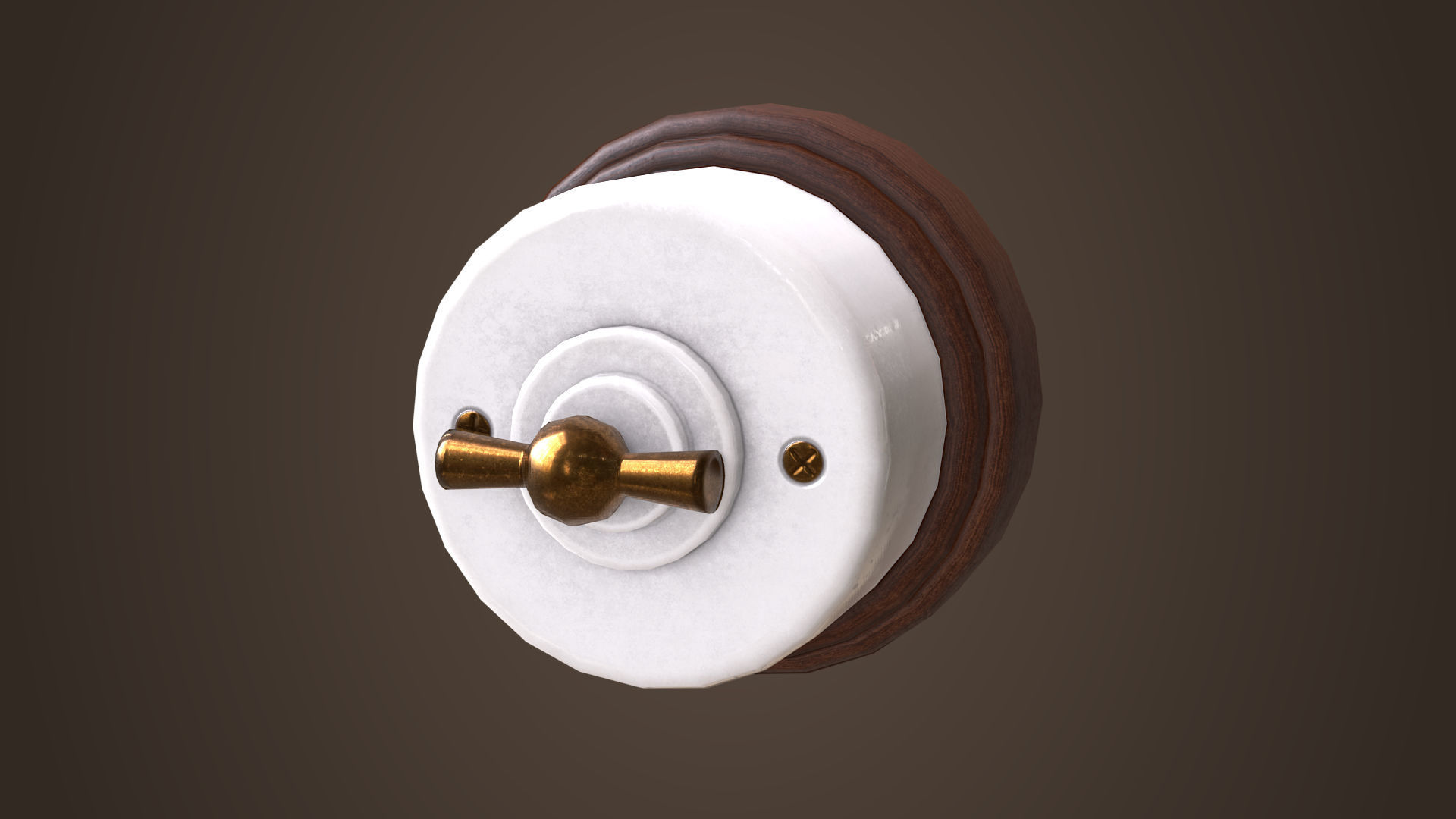 Vintage light switches Model set Low-poly 3D model_6