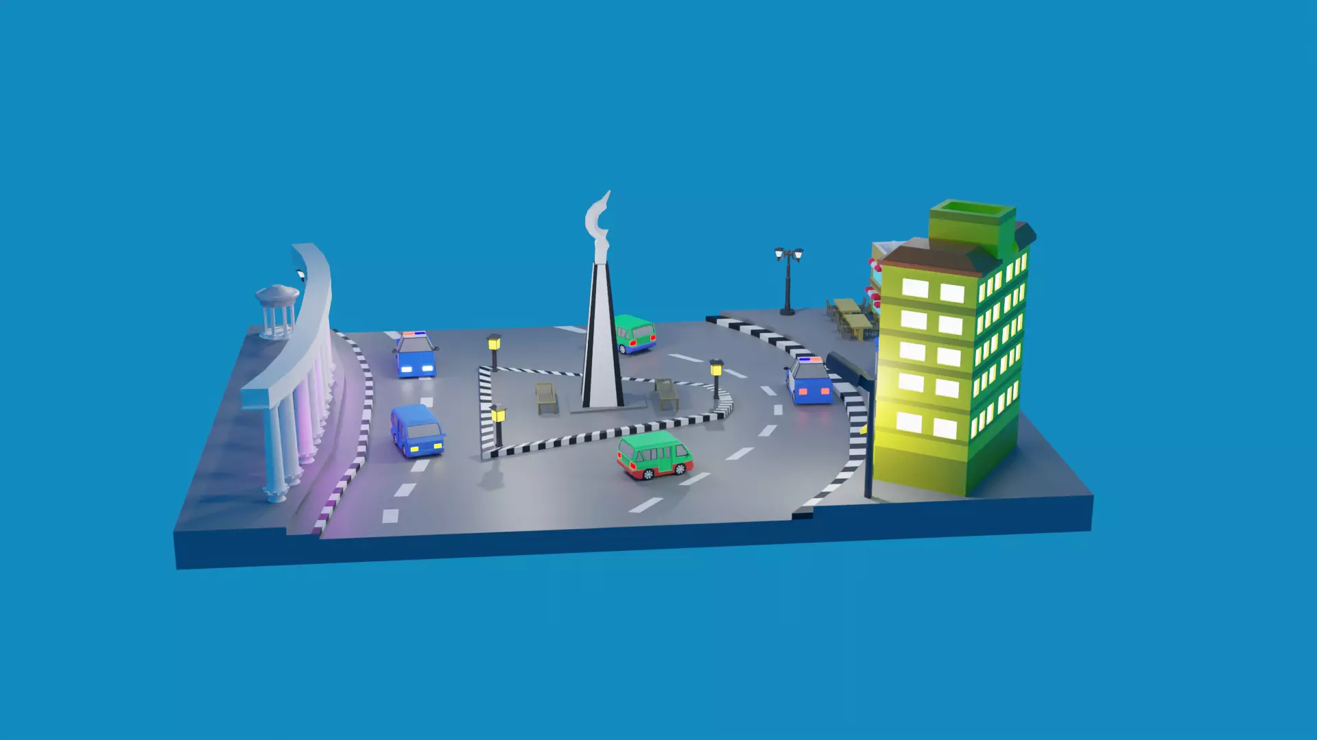 isometric 3d landmark  3D model_0