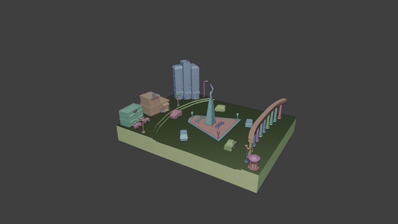 isometric 3d landmark  3D model_3