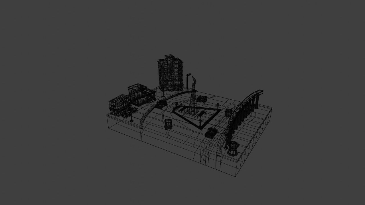 isometric 3d landmark  3D model_4