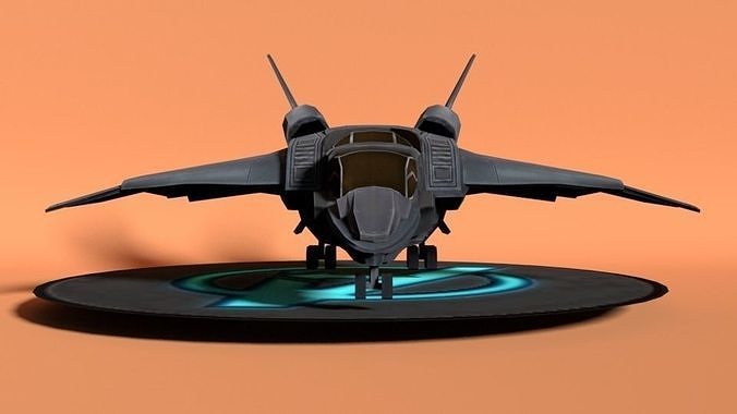 Low poly Quinn jet 3d model Low-poly 3D model