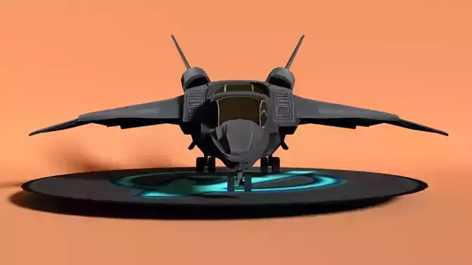 Low poly Quinn jet 3d model