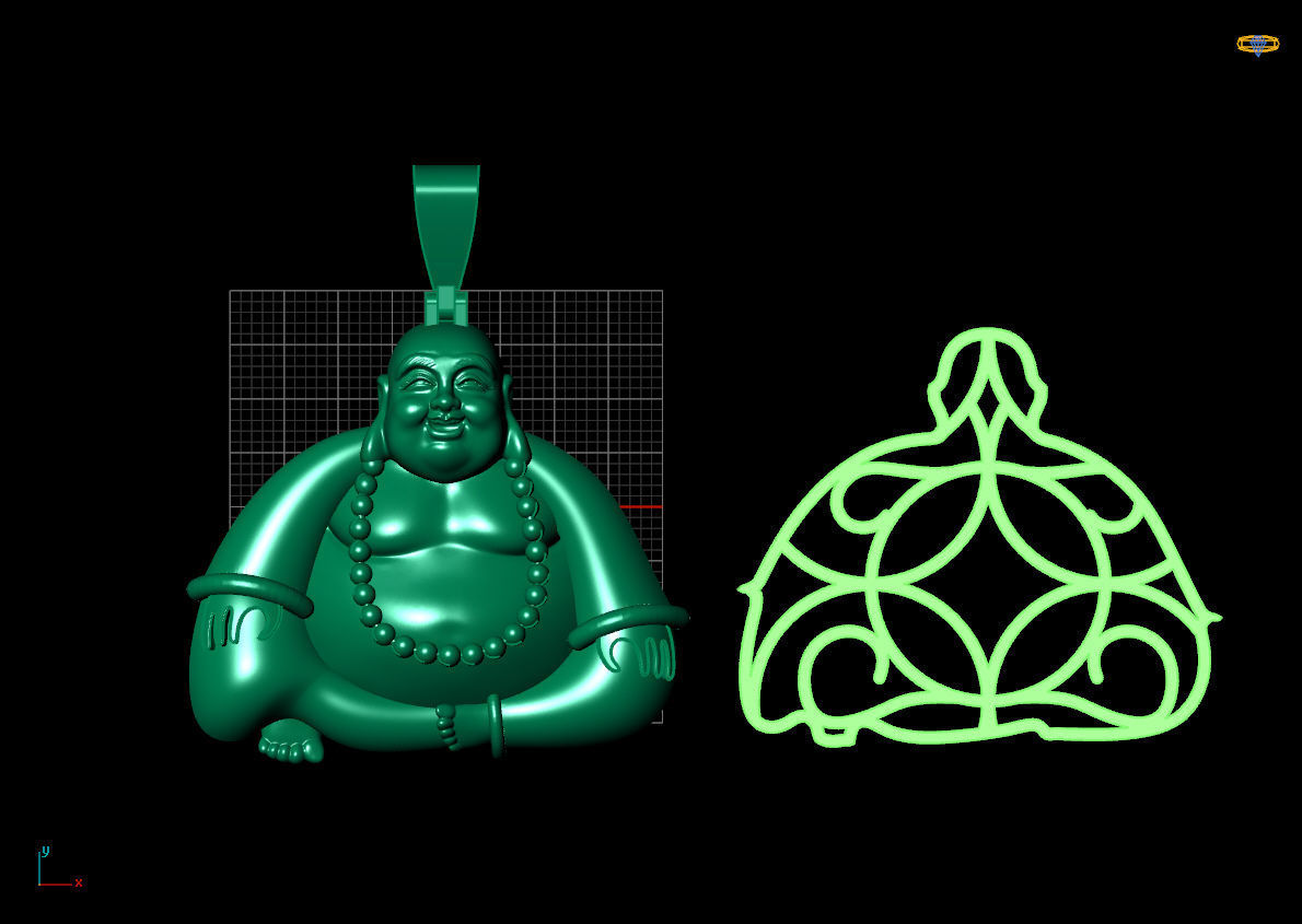 Buddha pendant 3D print model_4