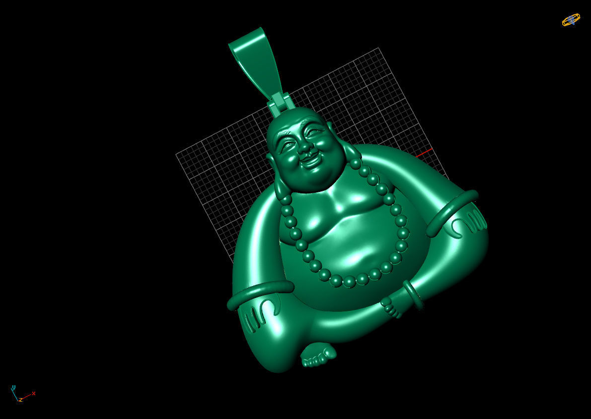 Buddha pendant 3D print model_1