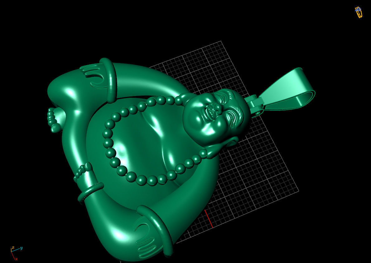 Buddha pendant 3D print model_3