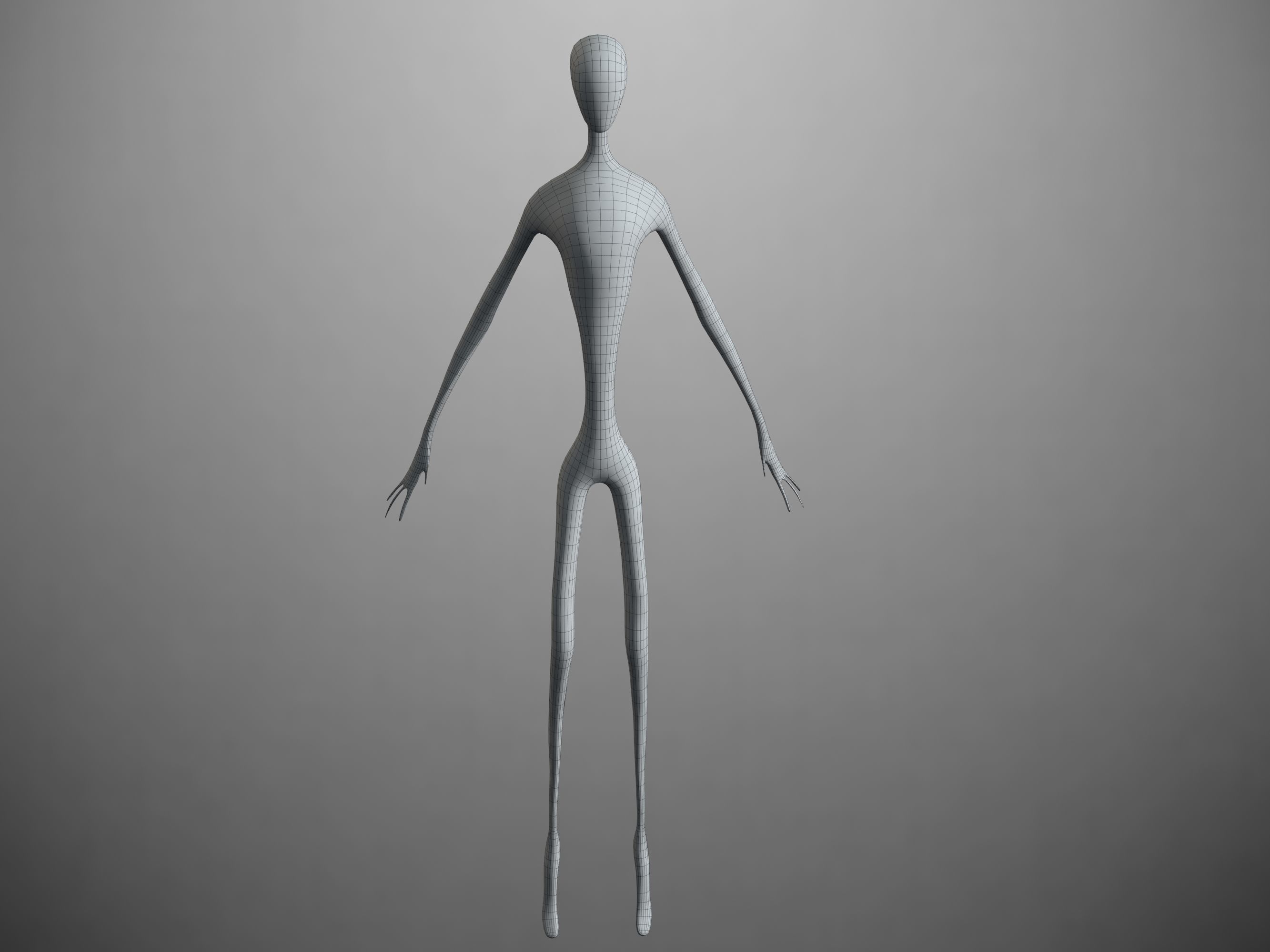 Alien from AI Artificial Intelligence Low-poly 3D model_11