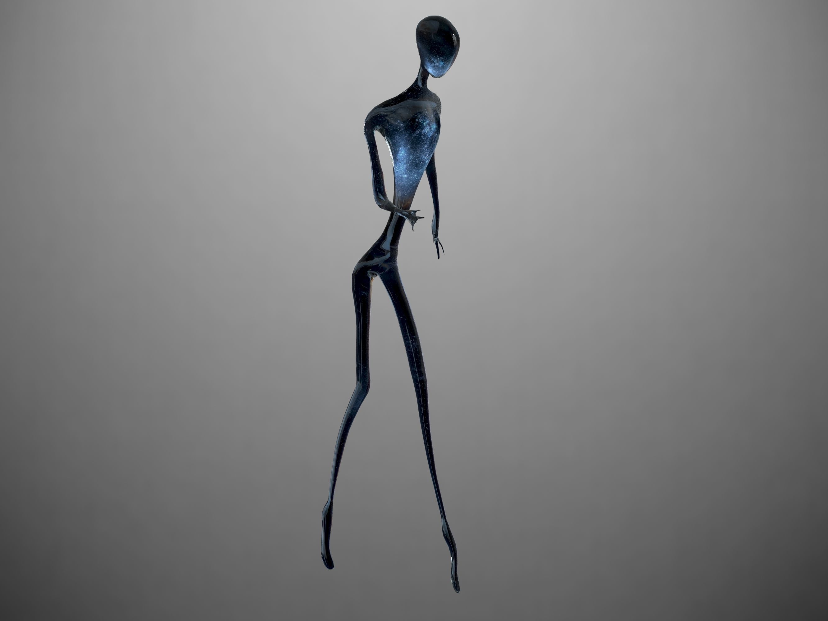 Alien from AI Artificial Intelligence Low-poly 3D model_6