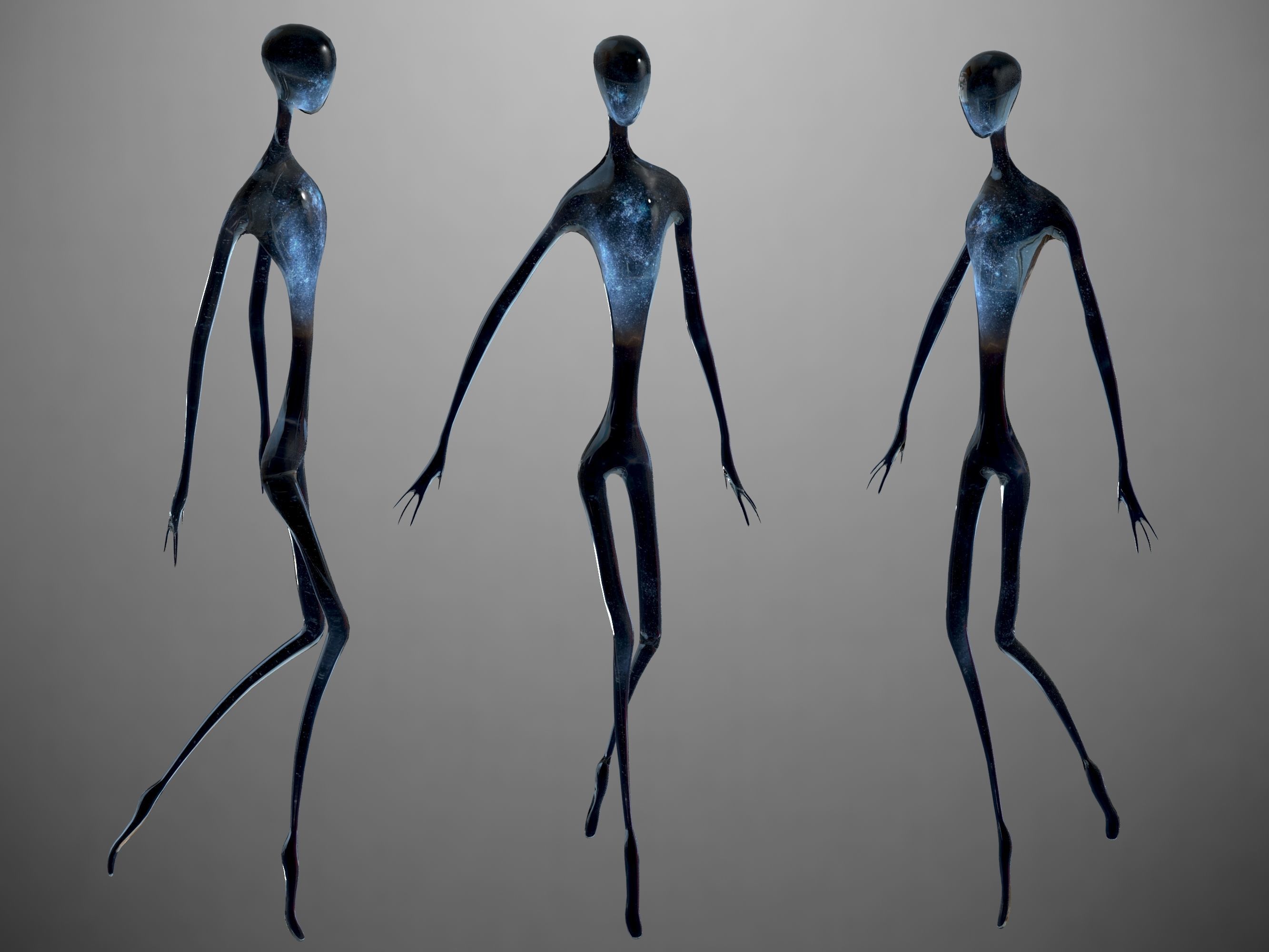 Alien from AI Artificial Intelligence Low-poly 3D model_2