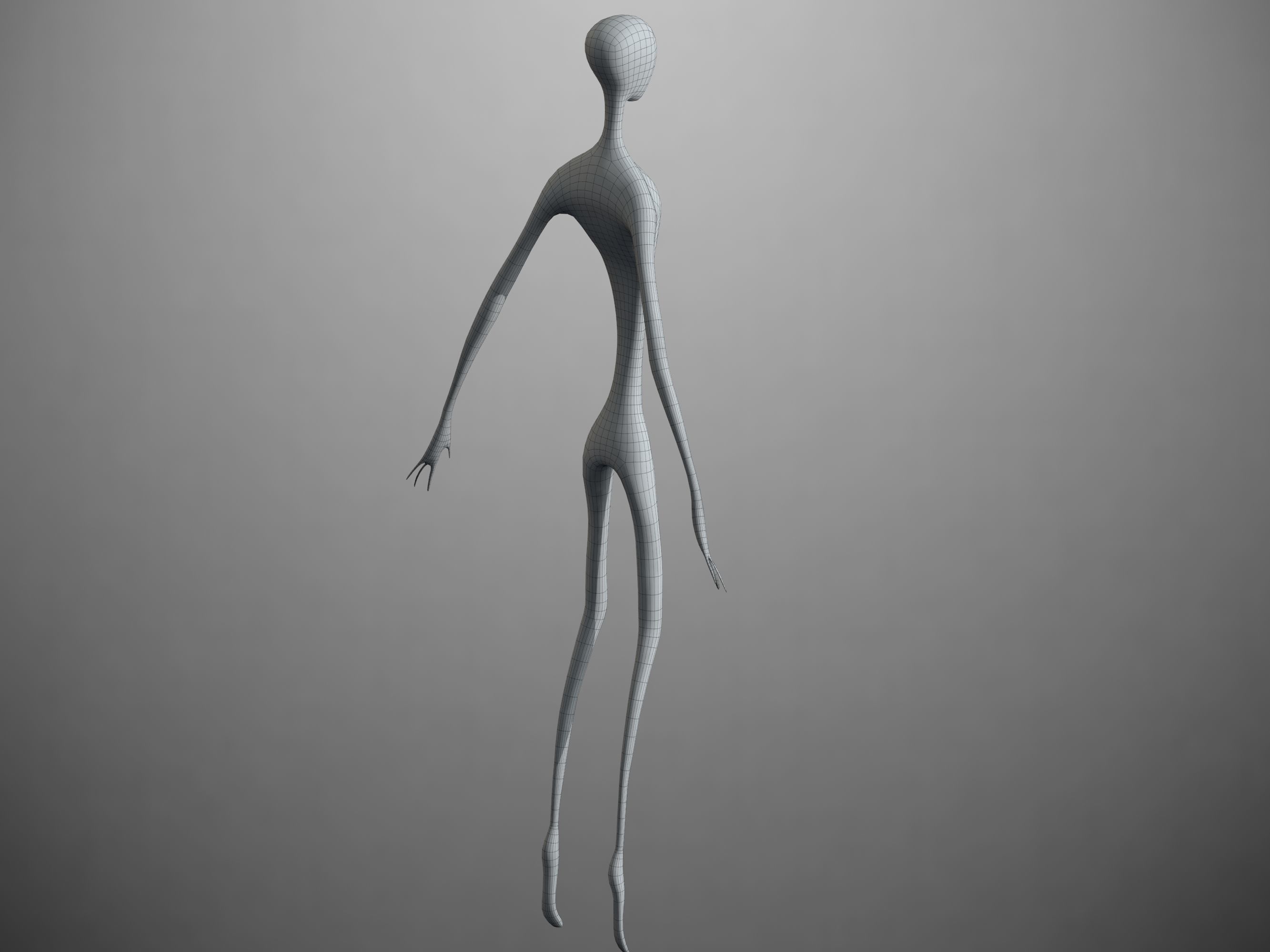 Alien from AI Artificial Intelligence Low-poly 3D model_12