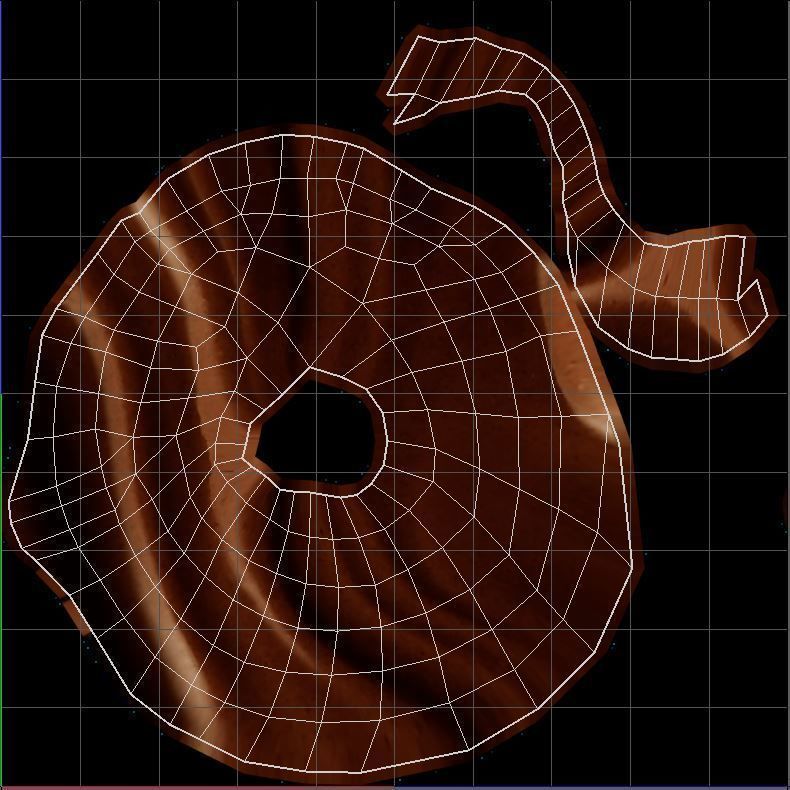 Donat chocolate donut Low-poly 3D model_6