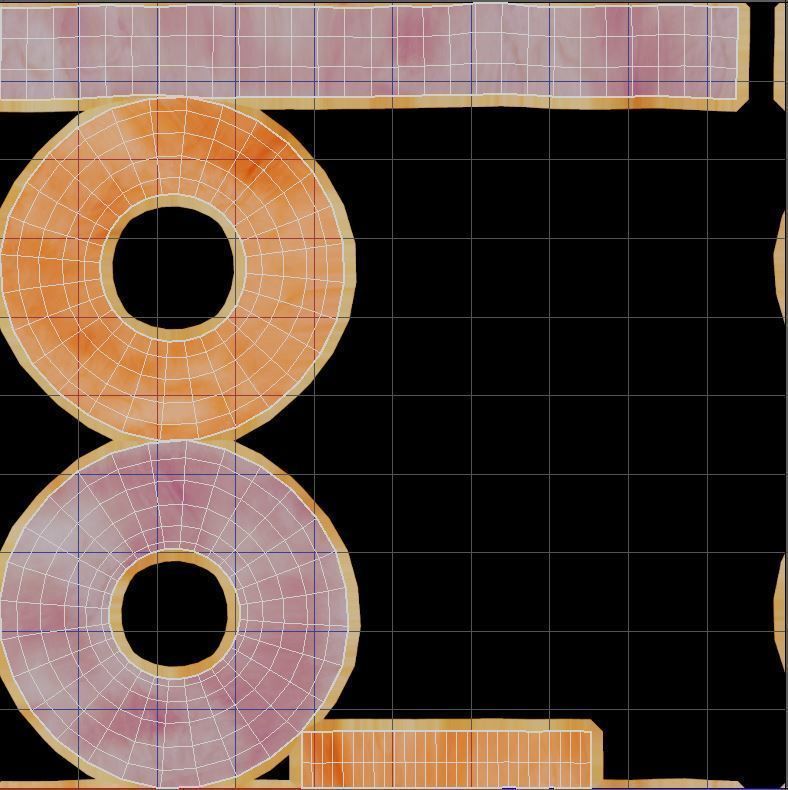 Donat chocolate donut Low-poly 3D model_5