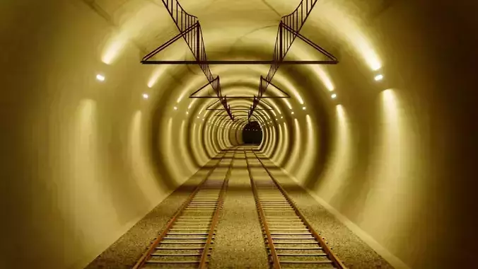 Railway Tunnel - Low Poly - Game Ready - PBR