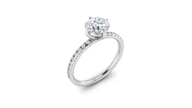 micro pave U cutting engagement Ring