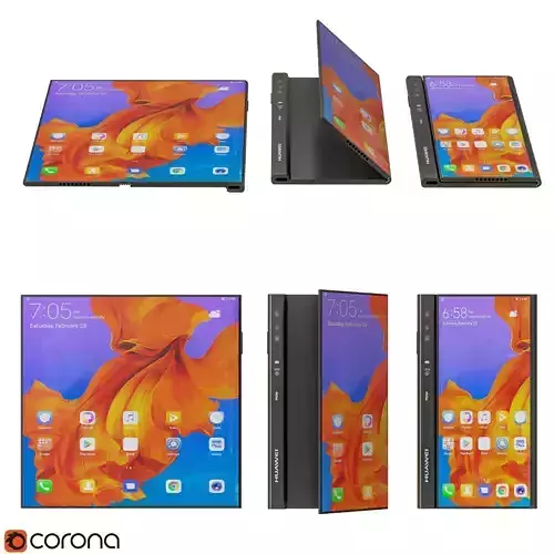 Huawei Mate X mobile phone 3D model