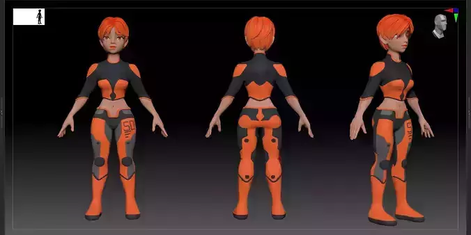 Scifi Girl Olivia - ZBrush Basemesh - High Poly