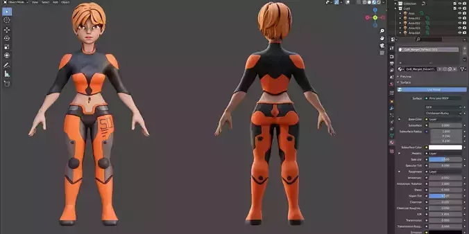 Scifi Girl Olivia - Blender - High Poly