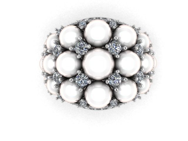 pearl Dimond ring 3D print model_1