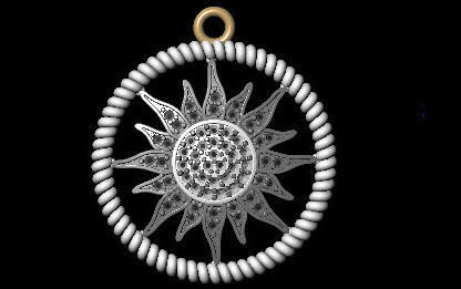 Sun pendant 3D print model_2