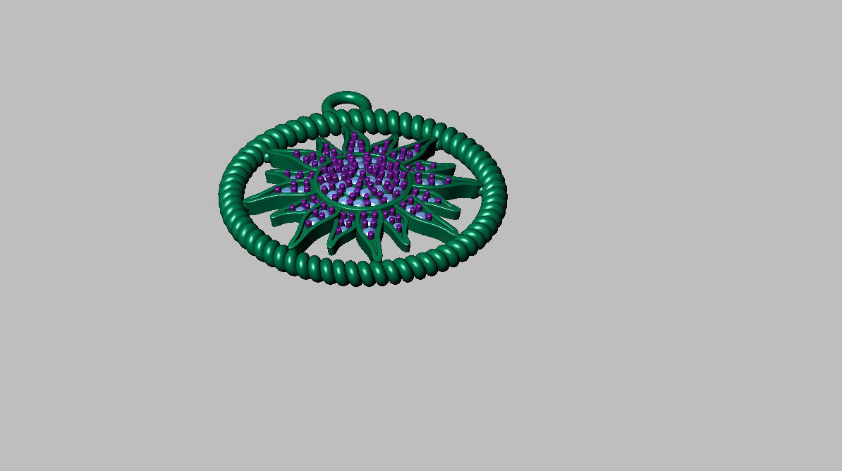 Sun pendant 3D print model_6