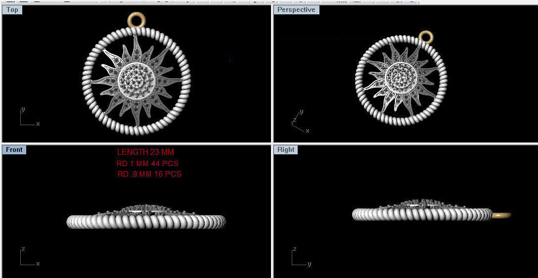 Sun pendant 3D print model_8