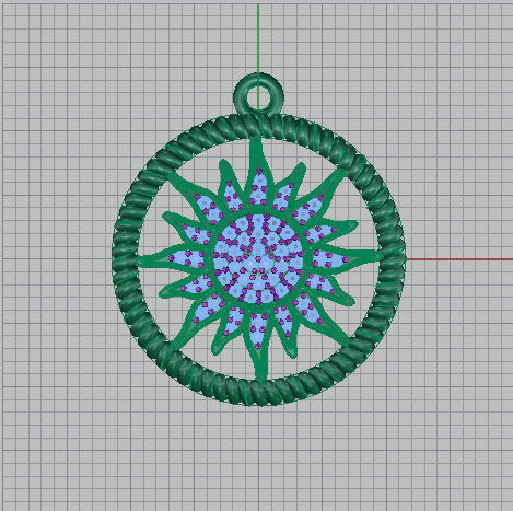 Sun pendant 3D print model_14