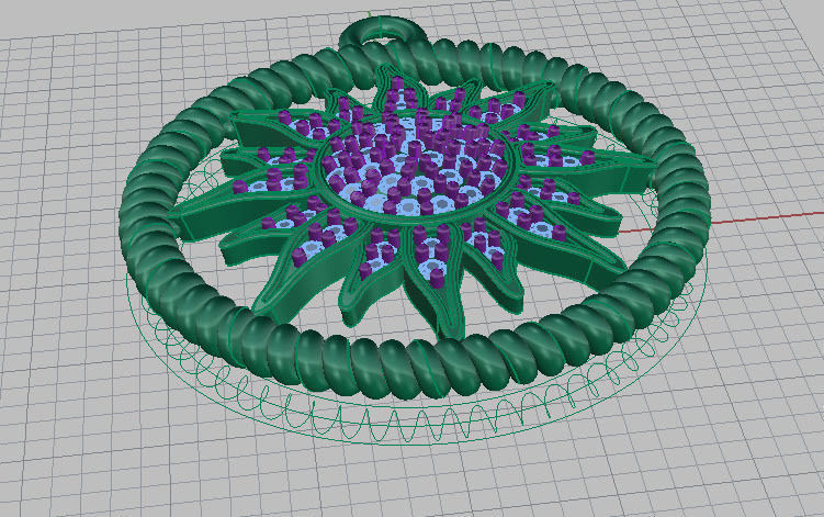 Sun pendant 3D print model_3
